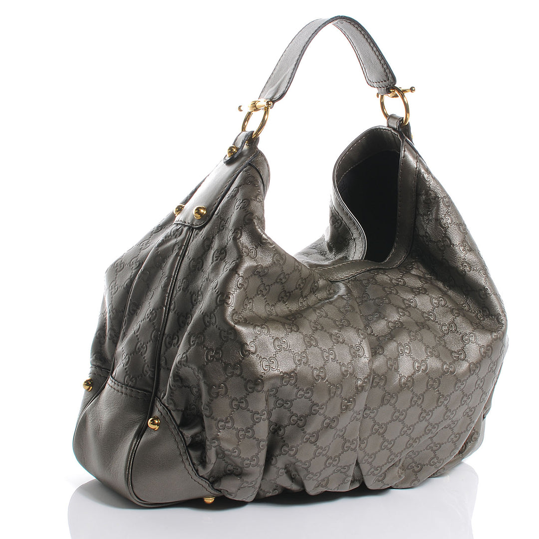 GUCCI GUCCISSIMA JOCKEY LEATHER HOBO BAG