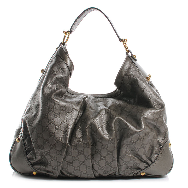 GUCCI GUCCISSIMA JOCKEY LEATHER HOBO BAG