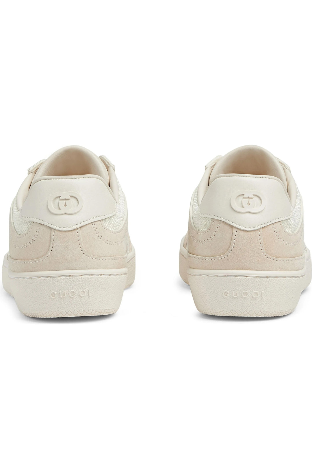 GUCCI G74 GG SUEDE &amp; KNIT LOW-TOP SNEAKERS