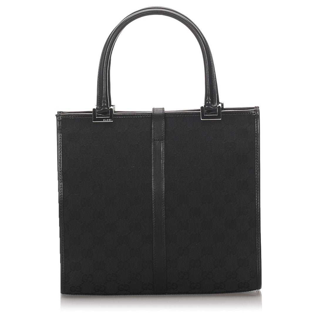 GUCCI GG CANVAS &amp; LEATHER JACKIE TOTE BAG
