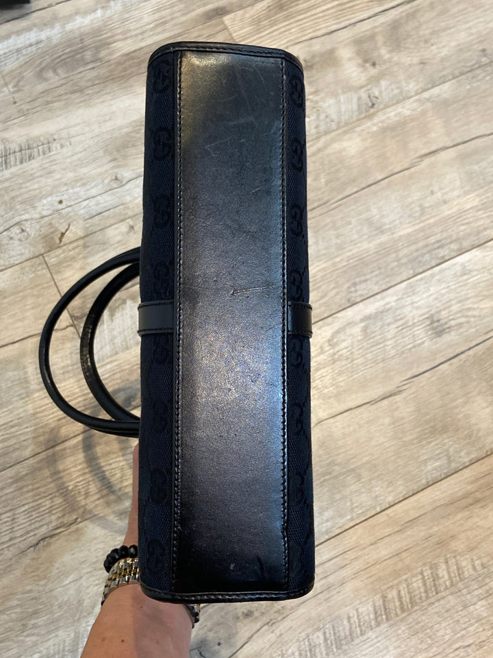 GUCCI GG CANVAS &amp; LEATHER JACKIE TOTE BAG
