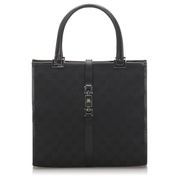 GUCCI GG CANVAS &amp; LEATHER JACKIE TOTE BAG
