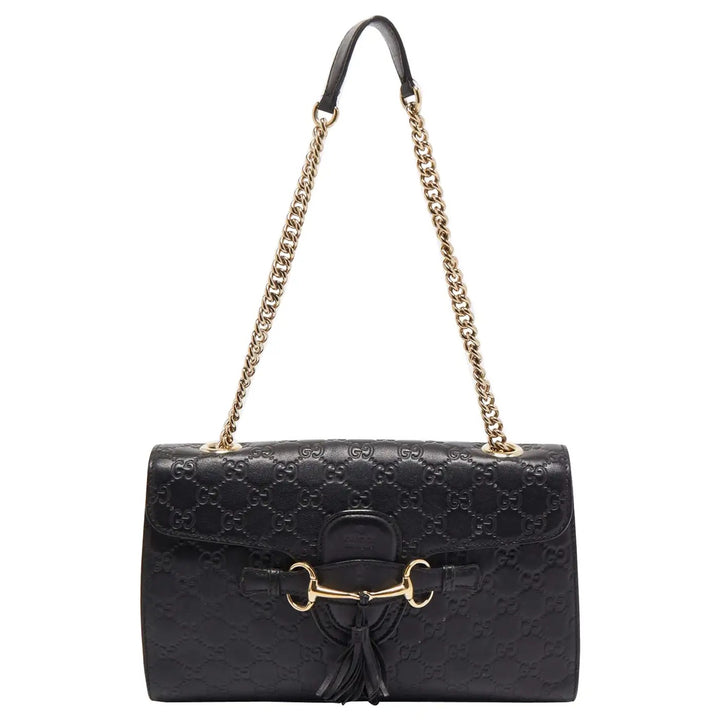 GUCCI GUCCISSIMA EMILY LEATHER SHOULDER BAG