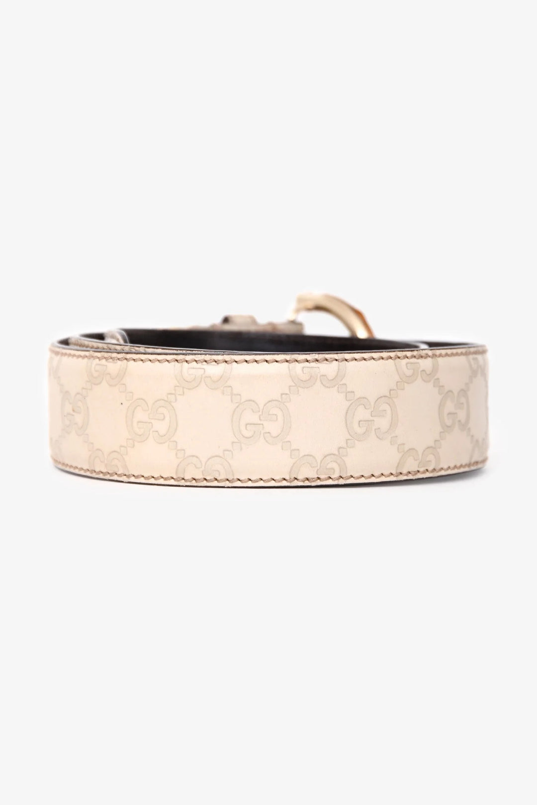GUCCI GUCCISSIMA BAMBOO BUCKLE CALFSKIN LEATHER BELT