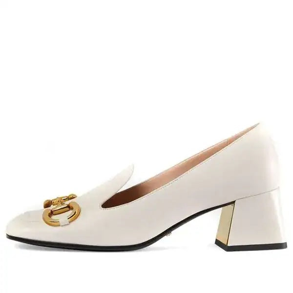 GUCCI SYLVIE HORSEBIT CALFSKIN LEATHER LOAFER PUMPS