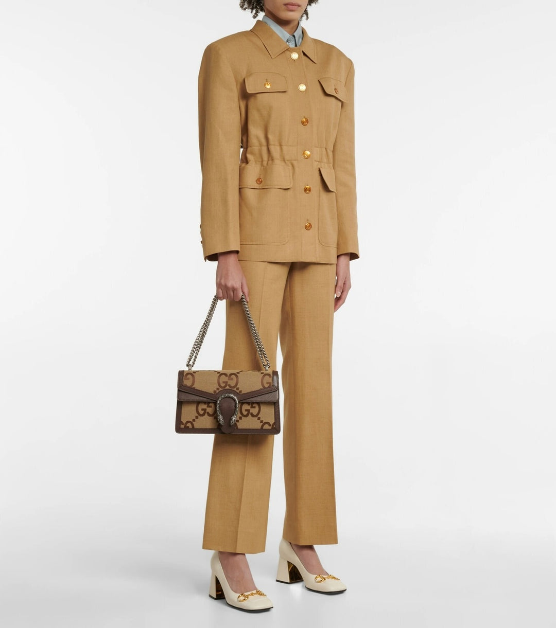 GUCCI SYLVIE HORSEBIT CALFSKIN LEATHER LOAFER PUMPS