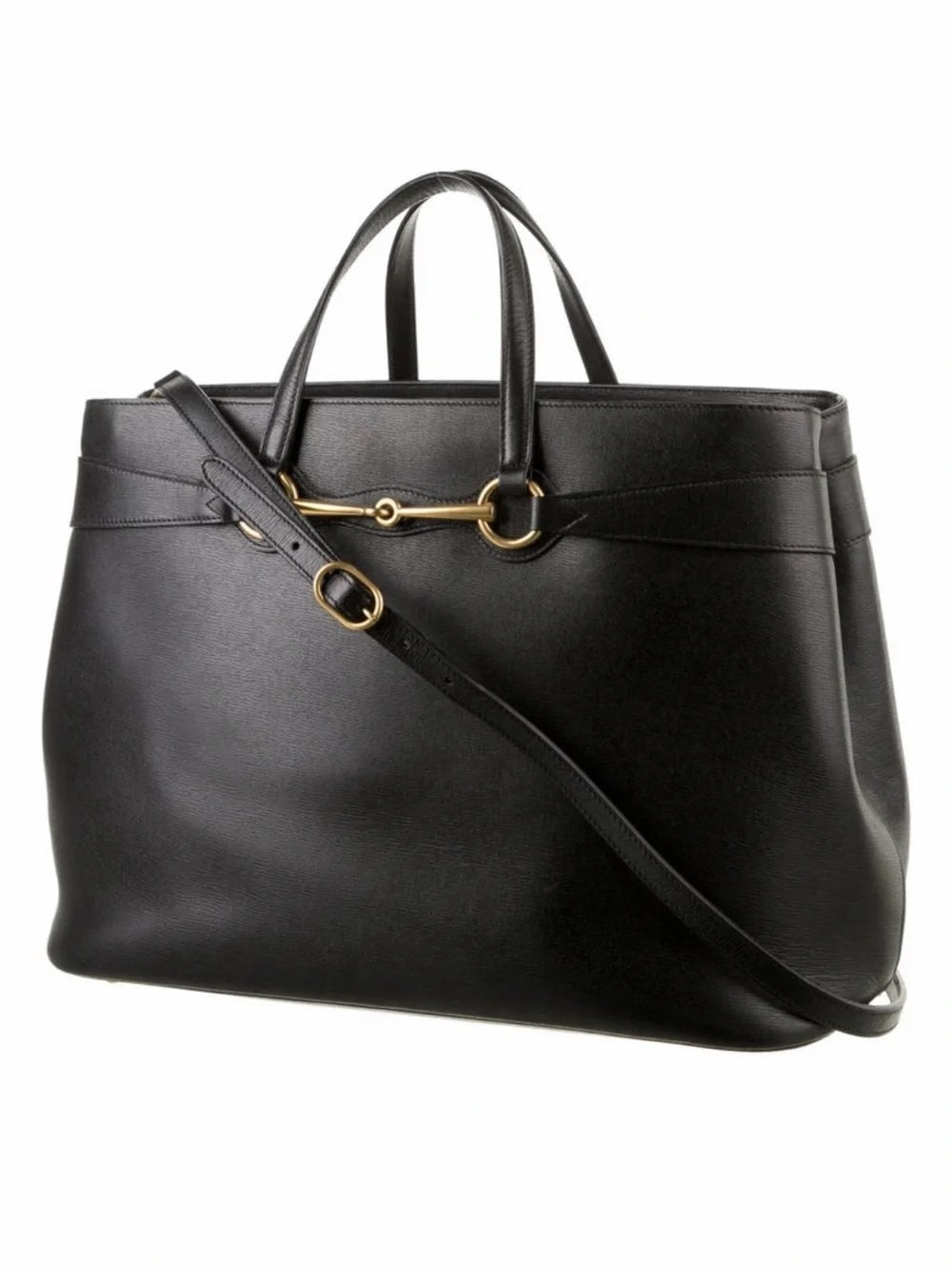 GUCCI HORSEBIT BRIGHT BIT CALFSKIN LEATHER TOTE BAG