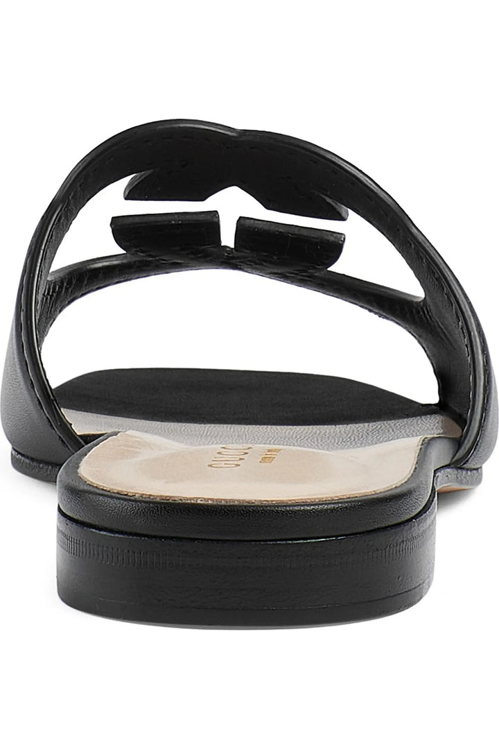 GUCCI INTERLOCKING G COUTOUT CALFSKIN LEATHER MULES