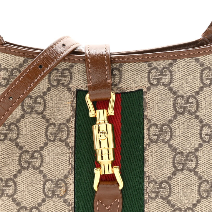 GUCCI GG SUPREME MONOGRAM WEB MINI JACKIE 1961 HOBO BAG