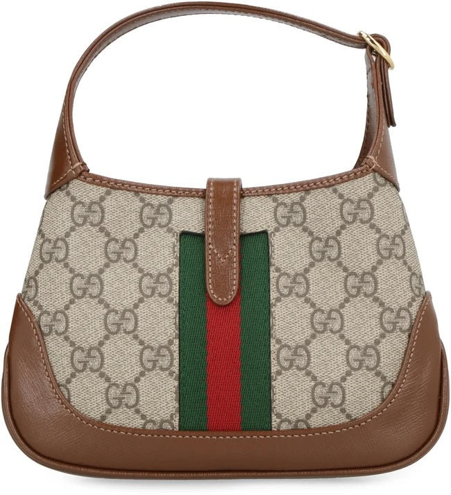GUCCI GG SUPREME MONOGRAM WEB MINI JACKIE 1961 HOBO BAG
