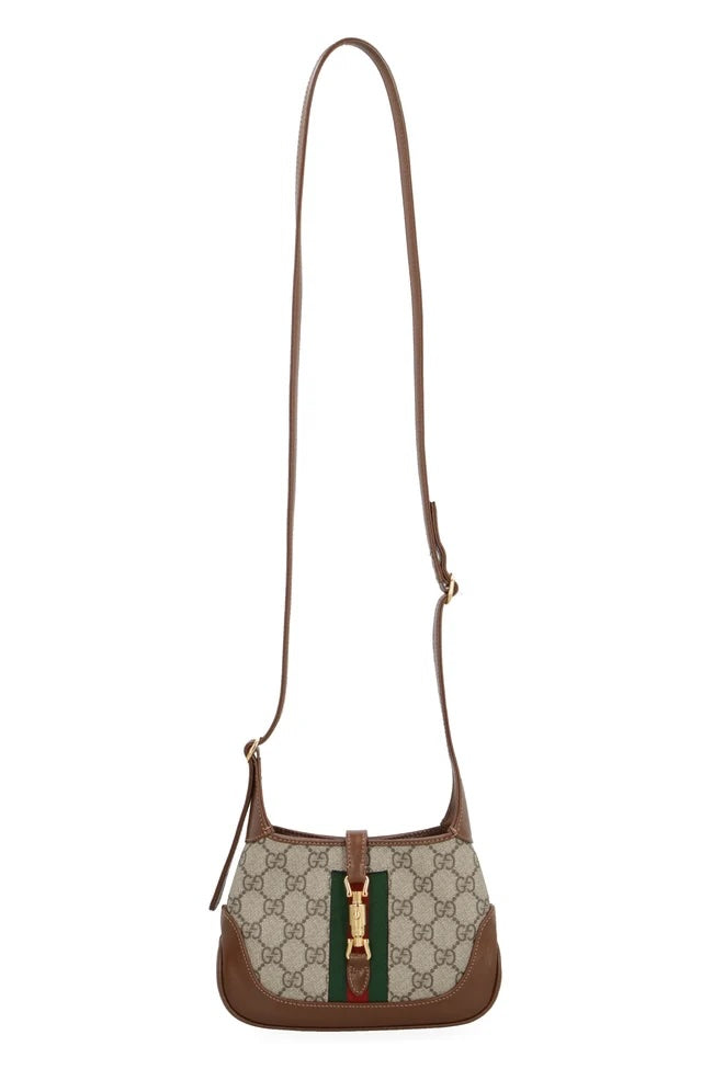 GUCCI GG SUPREME MONOGRAM WEB MINI JACKIE 1961 HOBO BAG