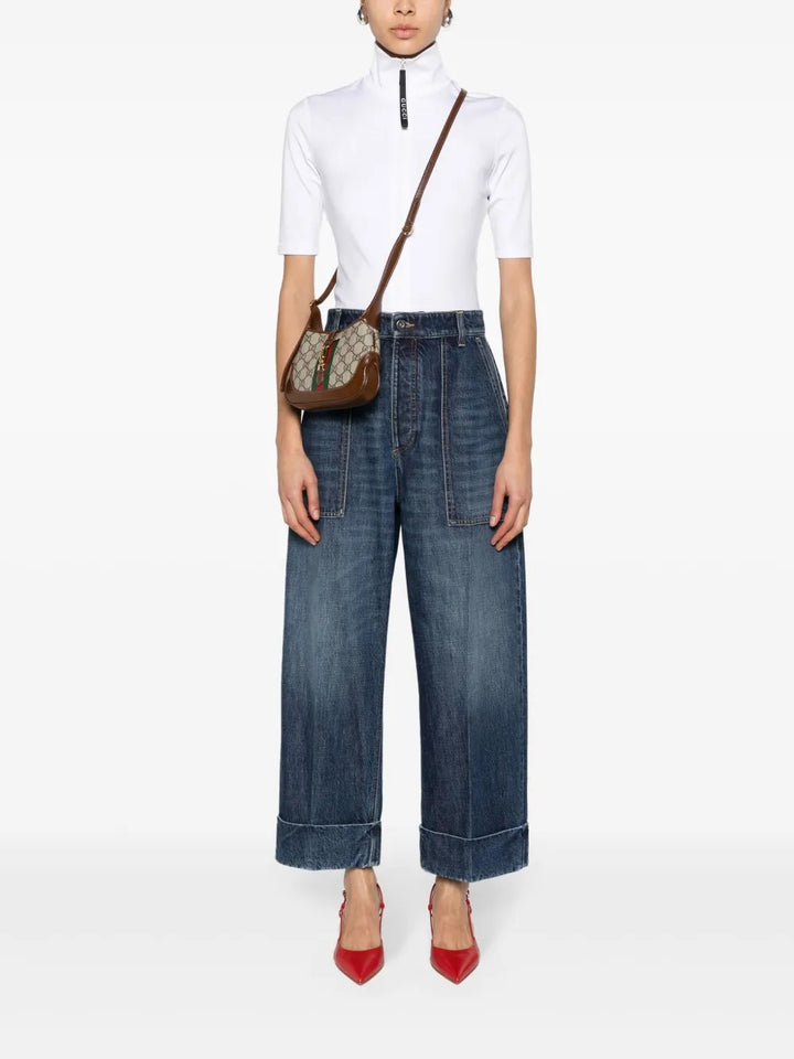 GUCCI GG SUPREME MONOGRAM WEB MINI JACKIE 1961 HOBO BAG