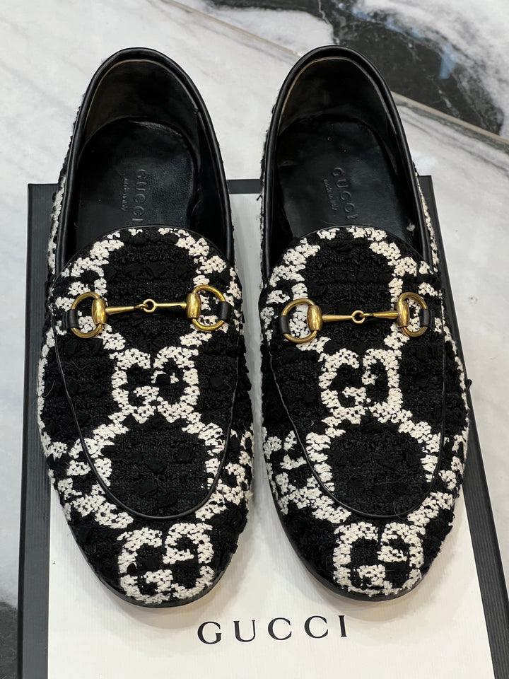 GUCCI GG JORDAN TWEED LOAFERS