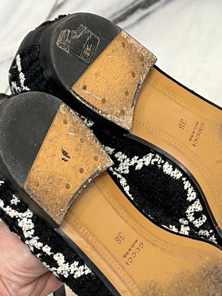 GUCCI GG JORDAN TWEED LOAFERS