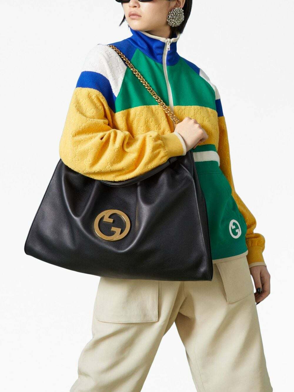 GUCCI BLONDIE LARGE CALFSKIN LEATHER TOTE BAG