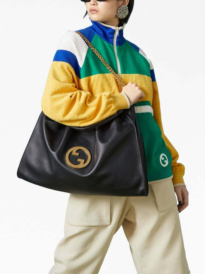 GUCCI BLONDIE LARGE CALFSKIN LEATHER TOTE BAG
