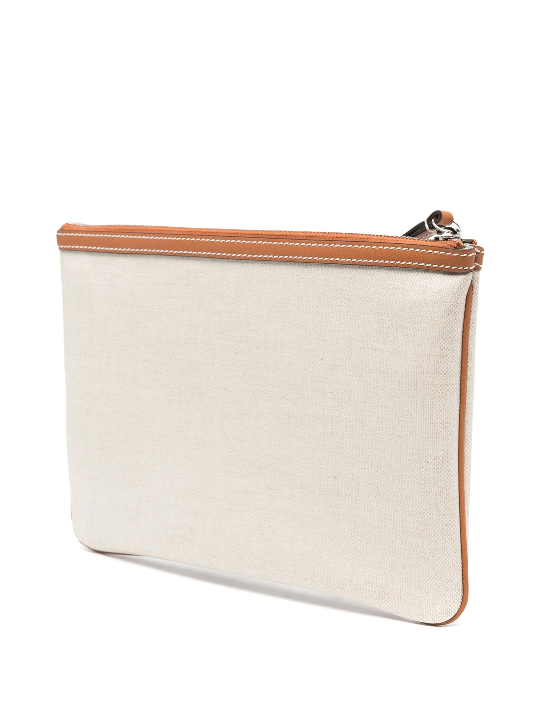 GUCCI LOGO PRINT CANVAS &amp; LEATHER CLUTCH WRISTLET