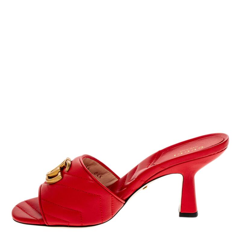GUCCI GG MARMONT MATELASSÉ NAPPA LEATHER MULES