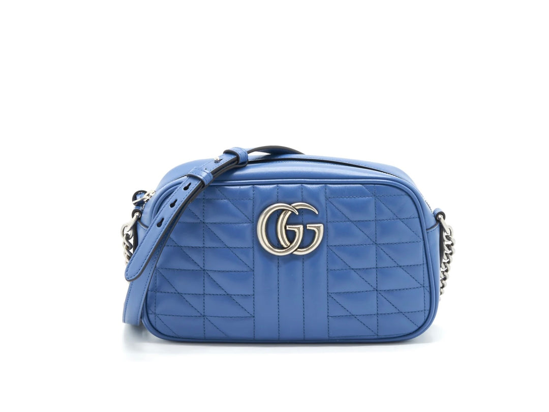 GUCCI GG MARMONT MATELASSÉ ARIA SMALL CALFSKIN LEATHER BAG