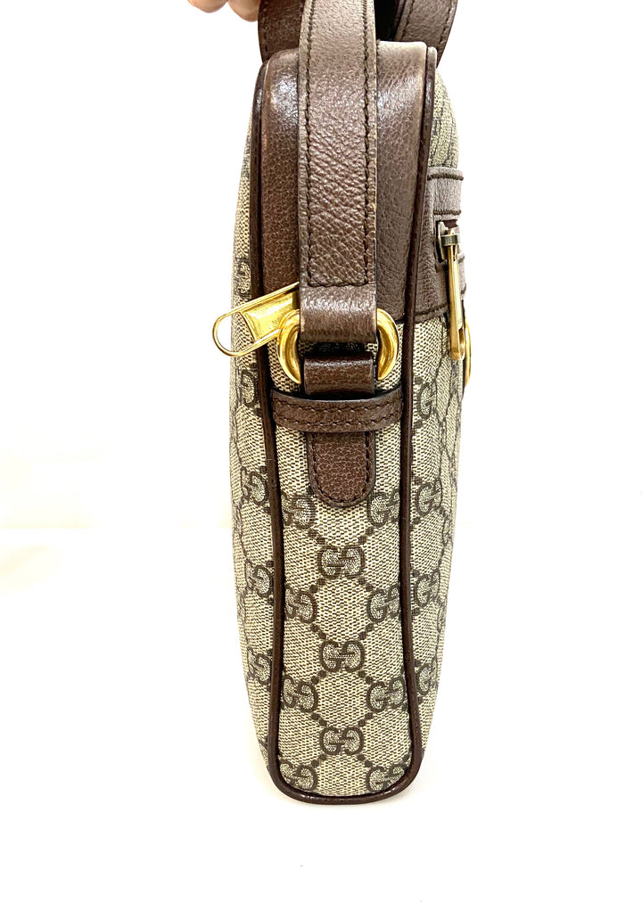 GUCCI GG SUPREME MONOGRAM WEB OPHIDIA MESSENGER BAG