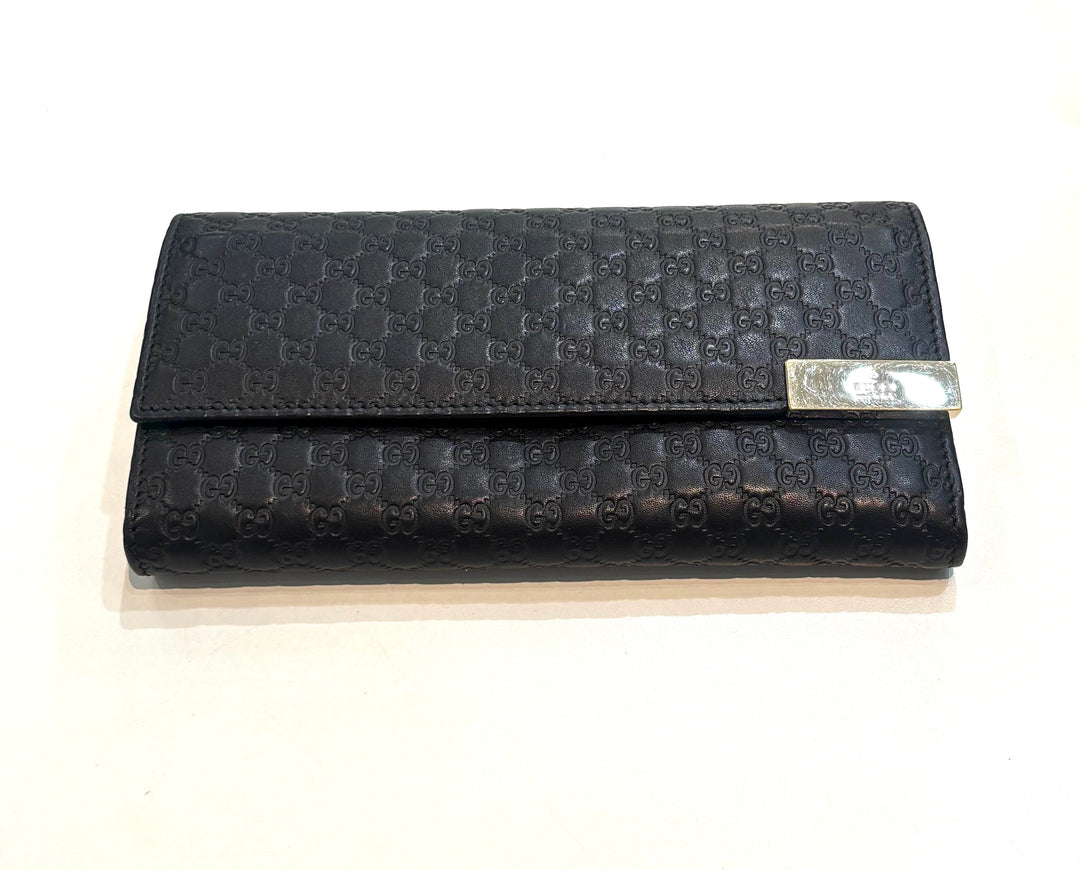 GUCCI MICROGUCCISSIMA CALFSKIN LEATHER CONTINENTAL WALLET