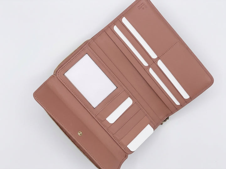 GUCCI MICROGUCCISSIMA CALFSKIN LEATHER CONTINENTAL ZIP WALLET
