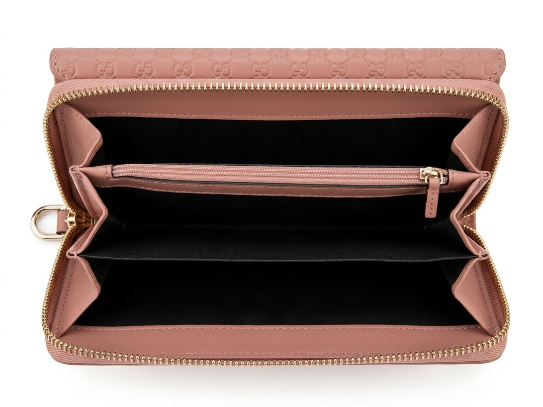 GUCCI MICROGUCCISSIMA CALFSKIN LEATHER CONTINENTAL ZIP WALLET