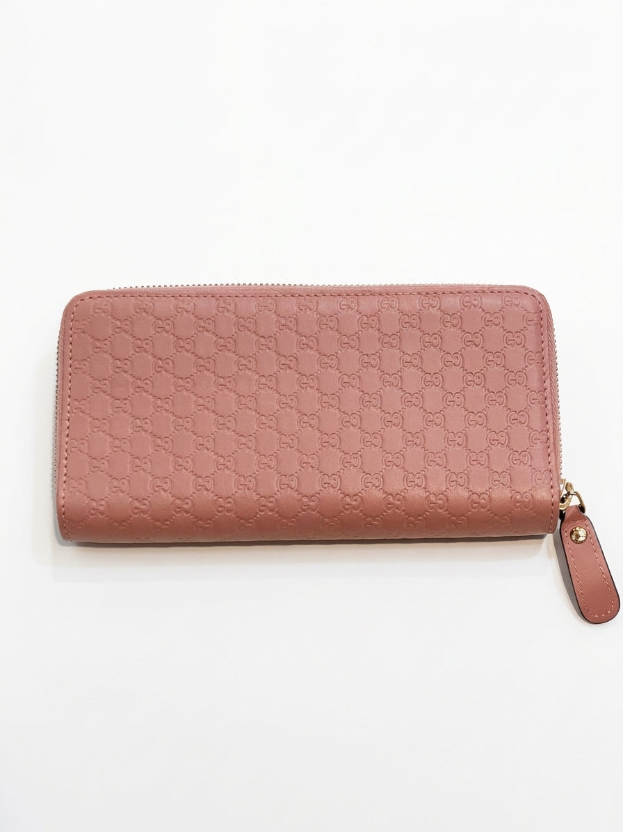 GUCCI MICROGUCCISSIMA CALFSKIN LEATHER CONTINENTAL ZIP WALLET
