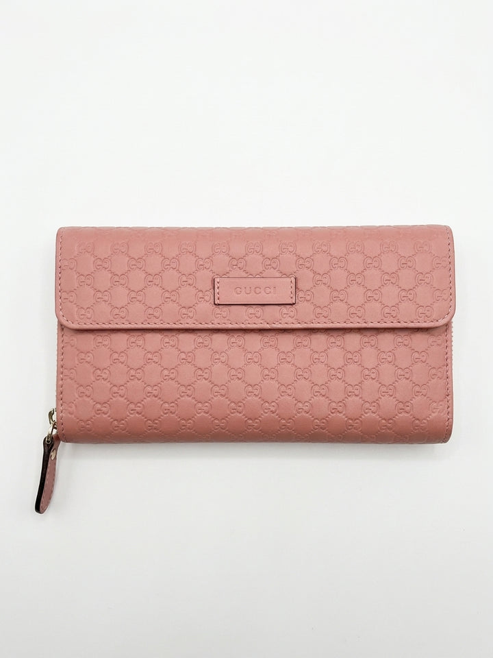 GUCCI MICROGUCCISSIMA CALFSKIN LEATHER CONTINENTAL ZIP WALLET