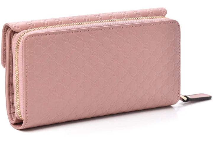 GUCCI MICROGUCCISSIMA CALFSKIN LEATHER CONTINENTAL ZIP WALLET