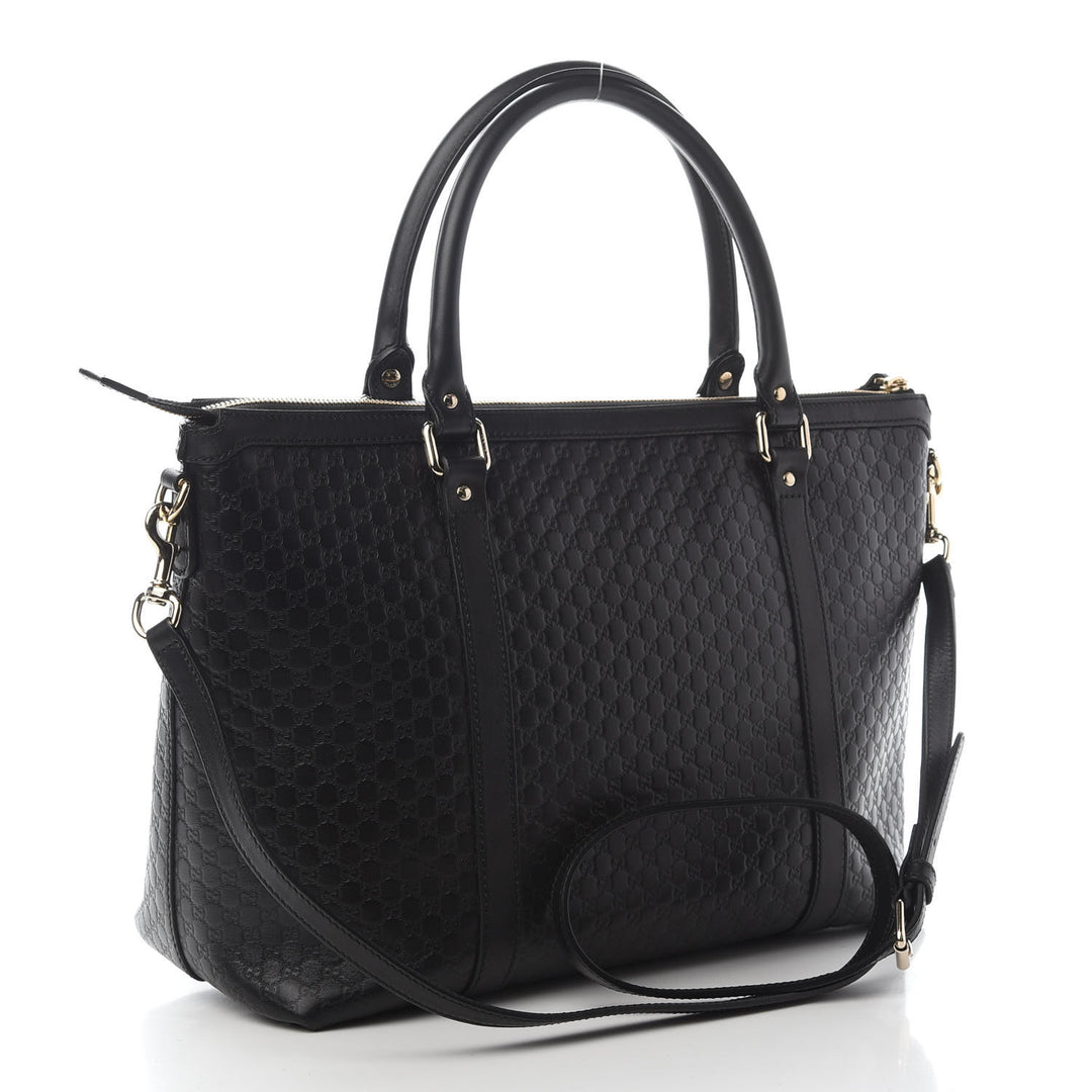GUCCI MICROGUCCISSIMA LEATHER LARGE CONVERTIBLE TOTE BAG