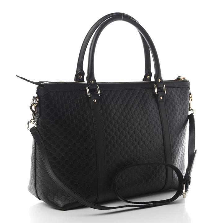 GUCCI MICROGUCCISSIMA LEATHER LARGE CONVERTIBLE TOTE BAG