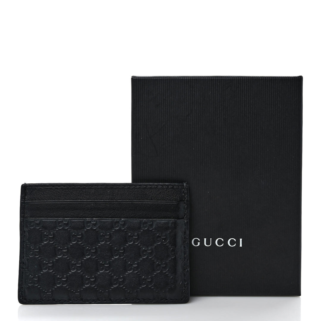 GUCCI MICROGUCCISIMA LEATHER CARD HOLDER
