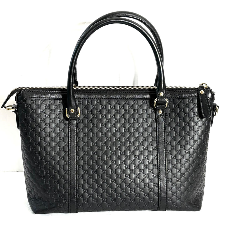 GUCCI MICROGUCCISSIMA LEATHER LARGE CONVERTIBLE TOTE BAG