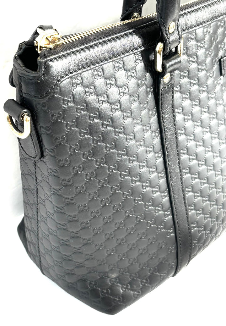 GUCCI MICROGUCCISSIMA LEATHER LARGE CONVERTIBLE TOTE BAG