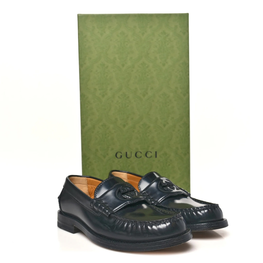 GUCCI GG CUTOUT MILLENNIAL REBOT LEATHER LOAFERS