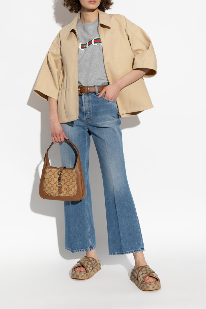 GUCCI MONOGRAM GG CALFSKIN ANGELINA PLATFORM MULES