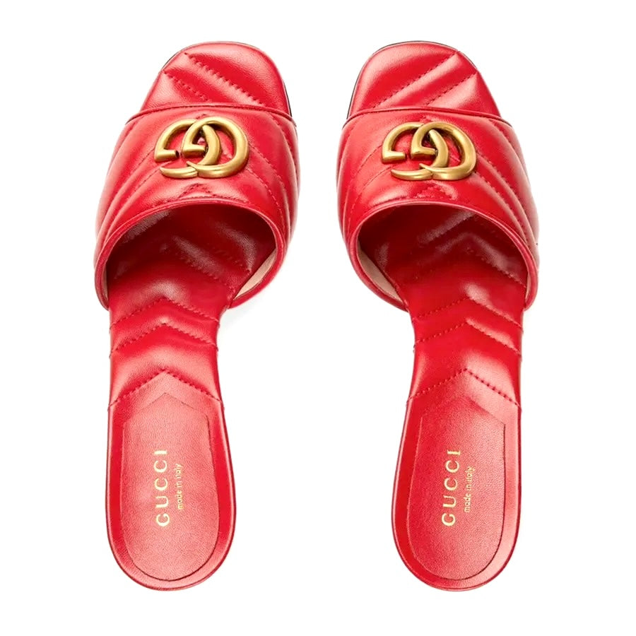 GUCCI GG MARMONT MATELASSÉ NAPPA LEATHER MULES