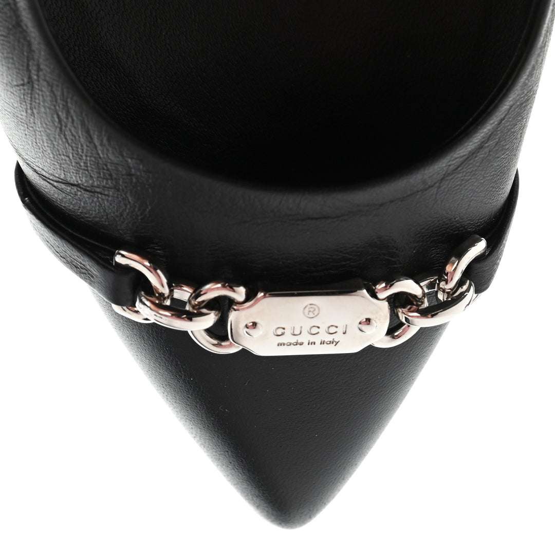 GUCCI NAPPA LEATHER MOOREA MOALITA MID HEEL PUMPS