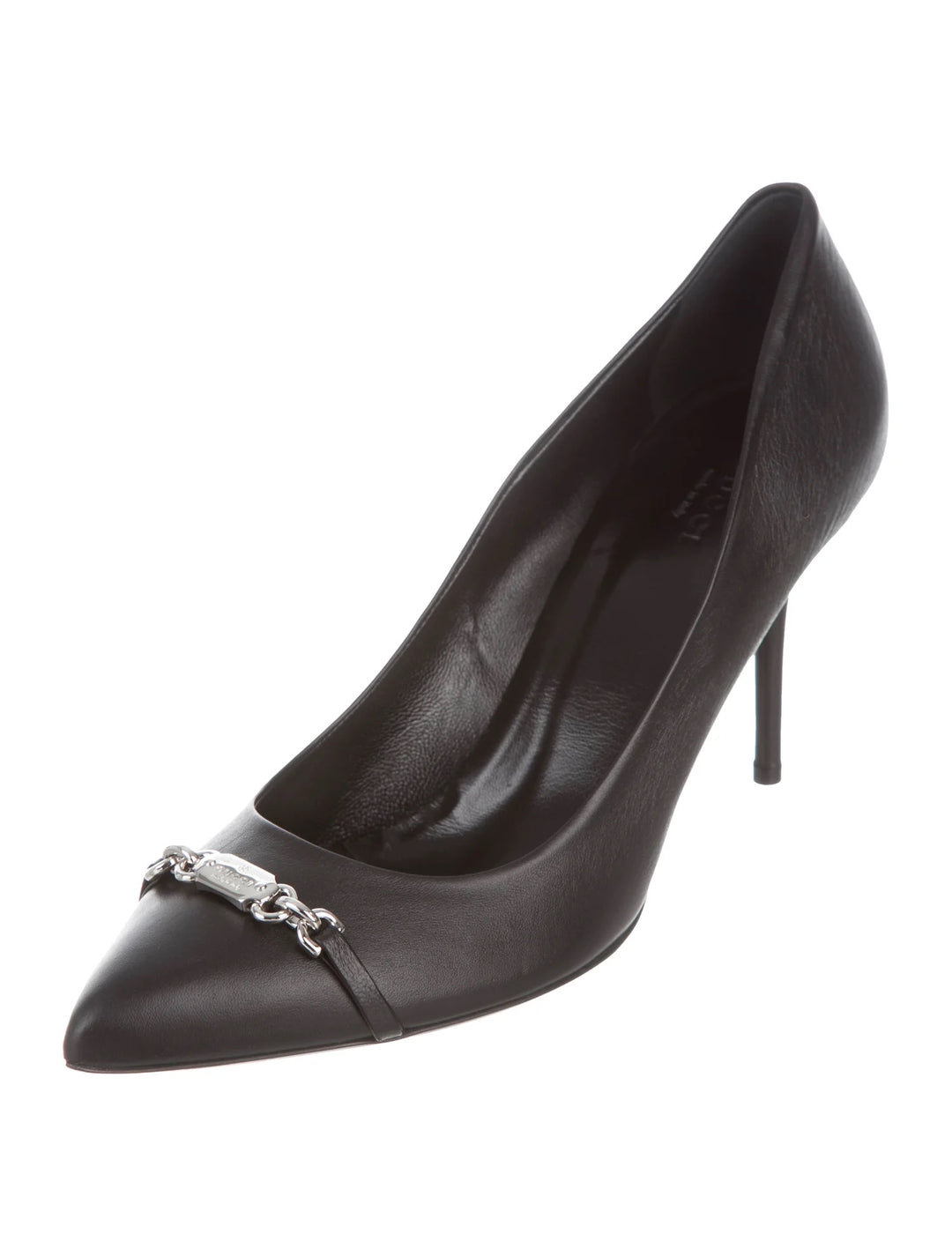 GUCCI NAPPA LEATHER MOOREA MOALITA MID HEEL PUMPS  display picture 1
