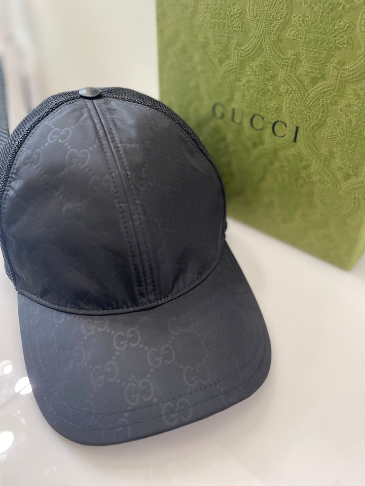 GUCCI GG MONOGRAM NYLON MESH BASEBALL CAP