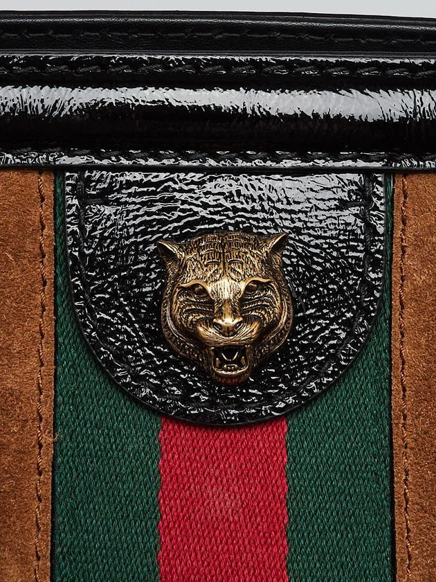GUCCI OPHIDIA RE (BELLE) SUEDE MEDIUM TOP-HANDLE BAG