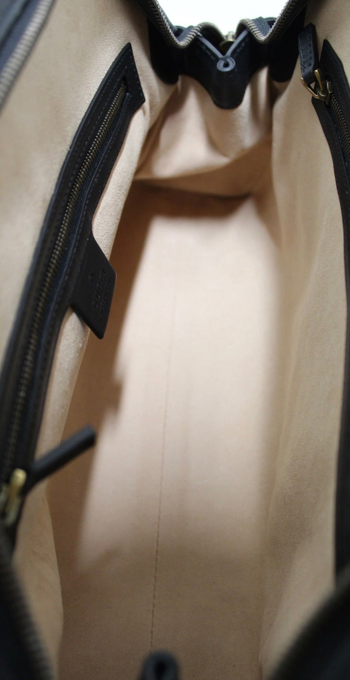 GUCCI OPHIDIA RE (BELLE) SUEDE MEDIUM TOP-HANDLE BAG