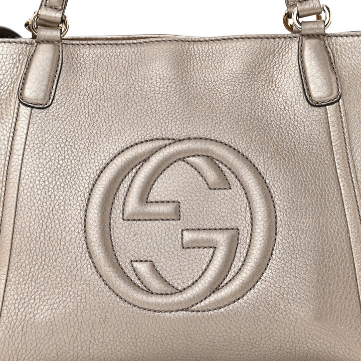 GUCCI SOHO CONVERTIBLE CALFSKIN LEATHER SMALL TOP HANDLE BAG