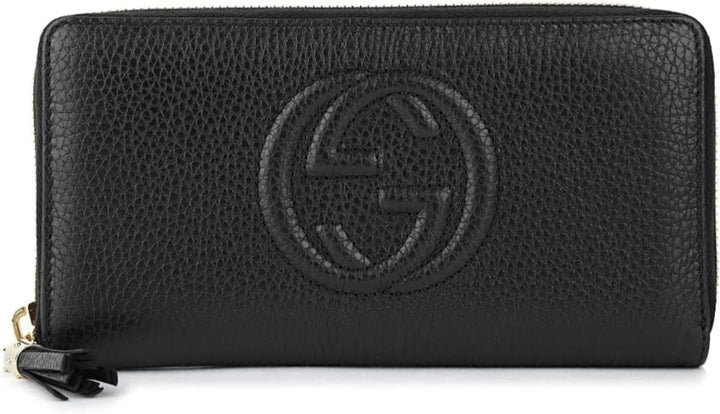 GUCCI GRAINED CALFSKIN LEATHER SOHO ZIPPY WALLET
