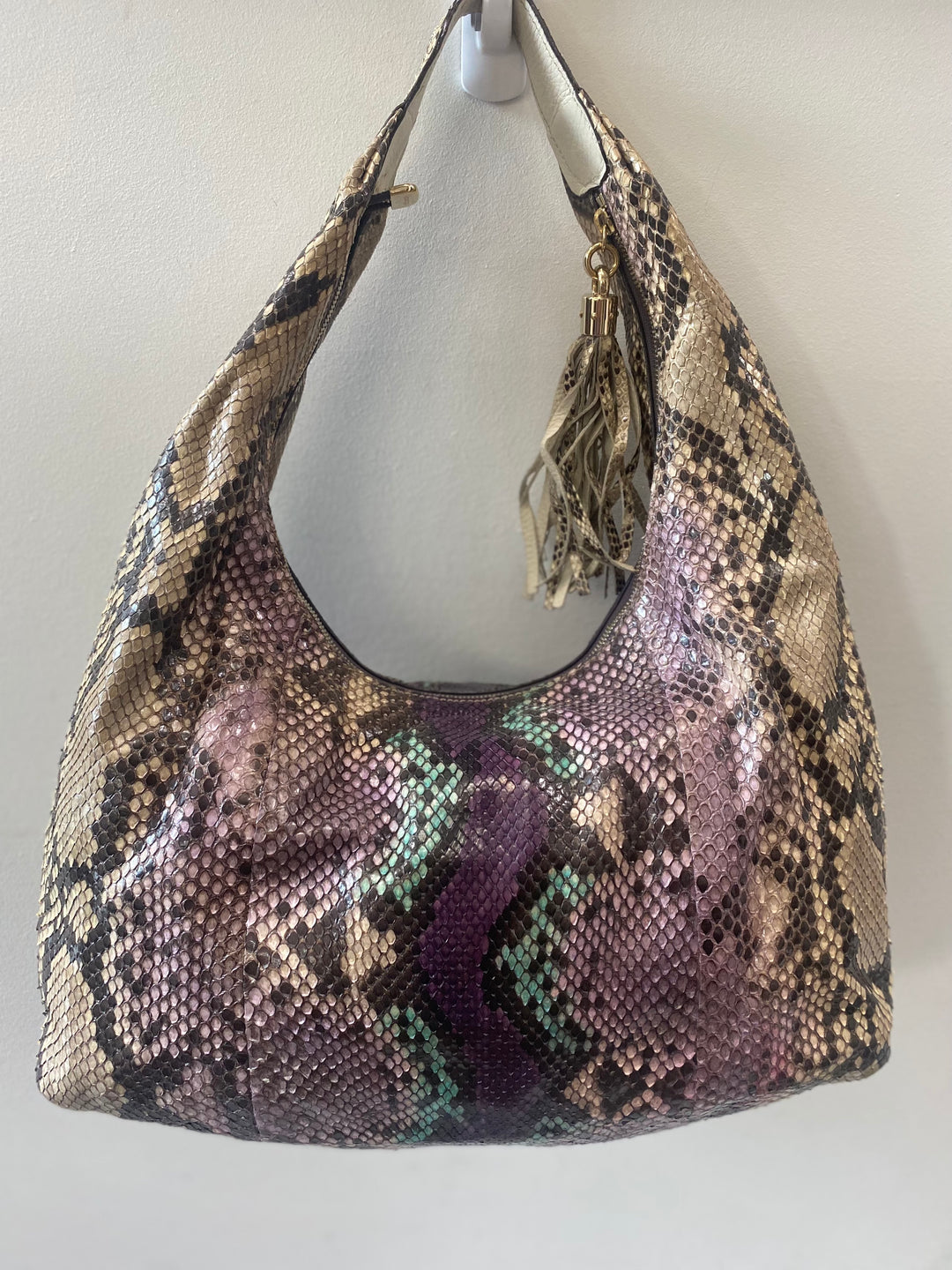 GUCCI GRAPE MULTICOLOR PYTHON SOHO SHOULDER BAG