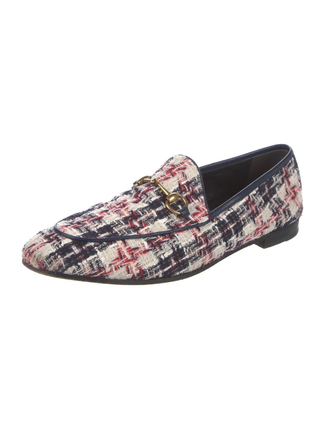 GUCCI 1955 TWEED CHECK HORSEBIT JORDAAN LOAFERS