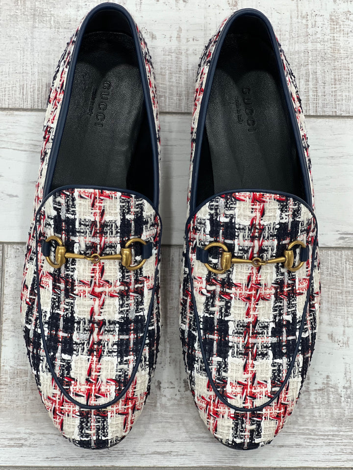 GUCCI 1955 TWEED CHECK HORSEBIT JORDAAN LOAFERS