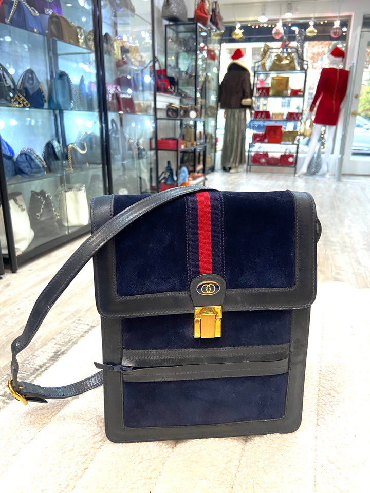 GUCCI VINTAGE WEB CROSSBODY MESSENGER BAG