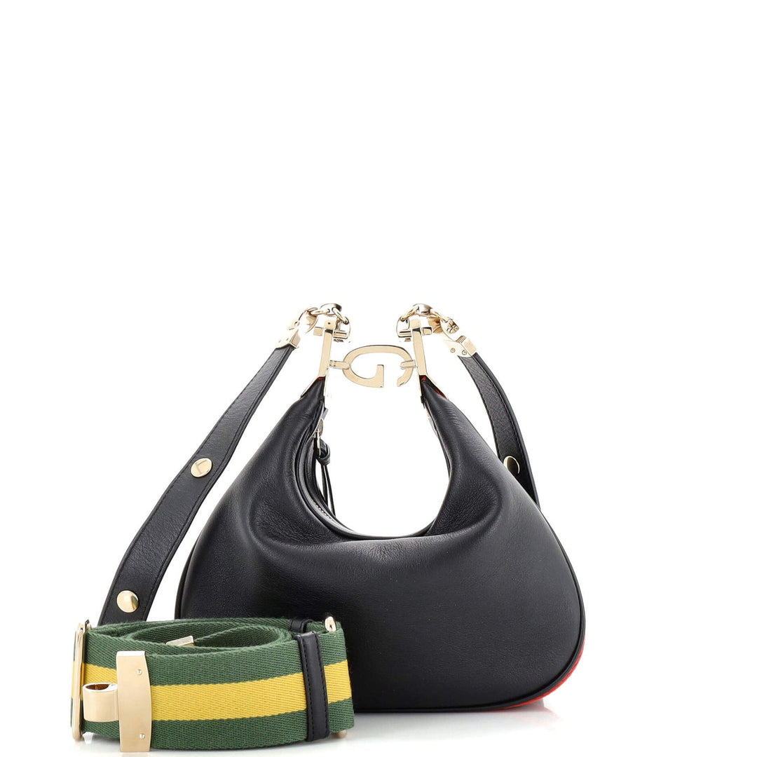 GUCCI ATTACHÉ SMALL CALFSKIN LEATHER SHOULDER BAG